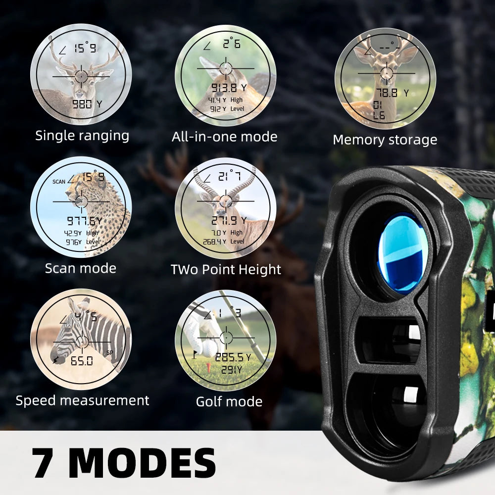 REVASRI 1000M Multi-Function Hunting Rangefinder, with Speed, Angle and Continuous Scan Functions, Designed for Outdoor Hunting