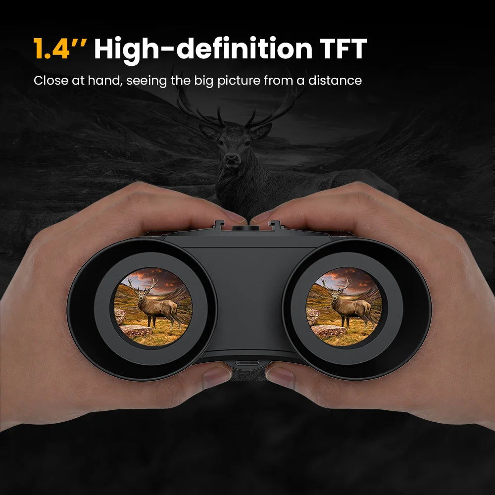 Night Vision Goggles GTGUARD V6 PRO 8X Digital Zoom Head-mounted Binoculars Telescope Crosshair Ranging Distance Measurement Support Helmet-mounted Hiking Animal Observation