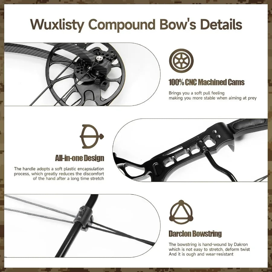 Compound Bows Draw Weight 3070lbs Ready to Shoot Bow and Arrow Set for Adults Archery Set Come with All The Accessories