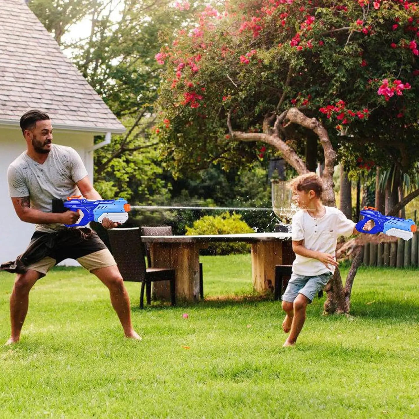 3 Pack 600cc Water Guns for Kids and Adults - Long Range Super Soaker Pool Beach Outdoor Toy