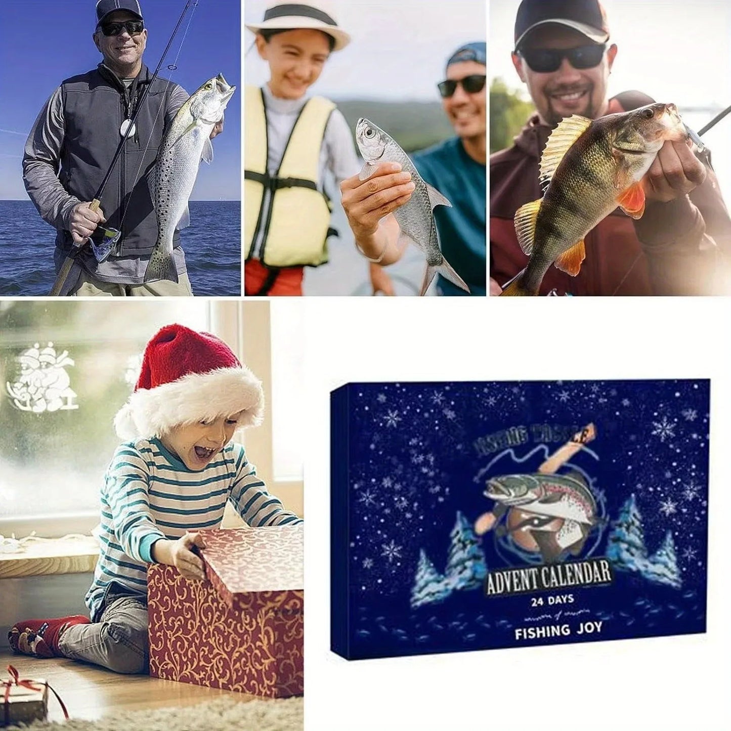 Fishing Lures, Fake Bait Set, 24-Compartment Design, 2025 Christmas Gift Calendar for Boys and Girls, 24-Day Christmas Countdown Calendar Hook Blind Box