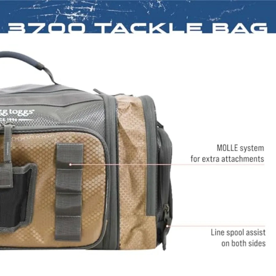 Heavy Duty Fishing Tackle Duffle Bag, Solid Brown Elements, 3700