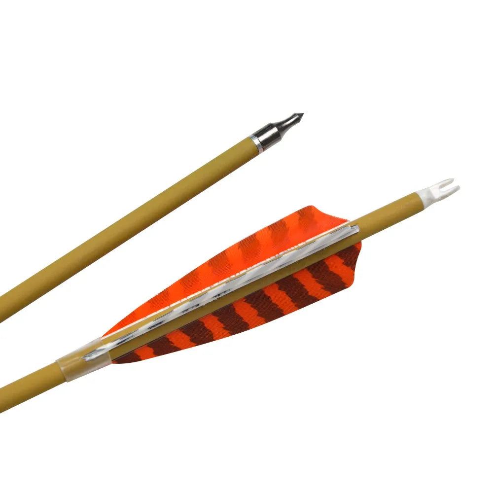 12pcs Pure Carbon Arrows 30" Spine500 4" Turkey Feathers ID6.2mm OD7.6mm for Recurve Compound Bow Hunting