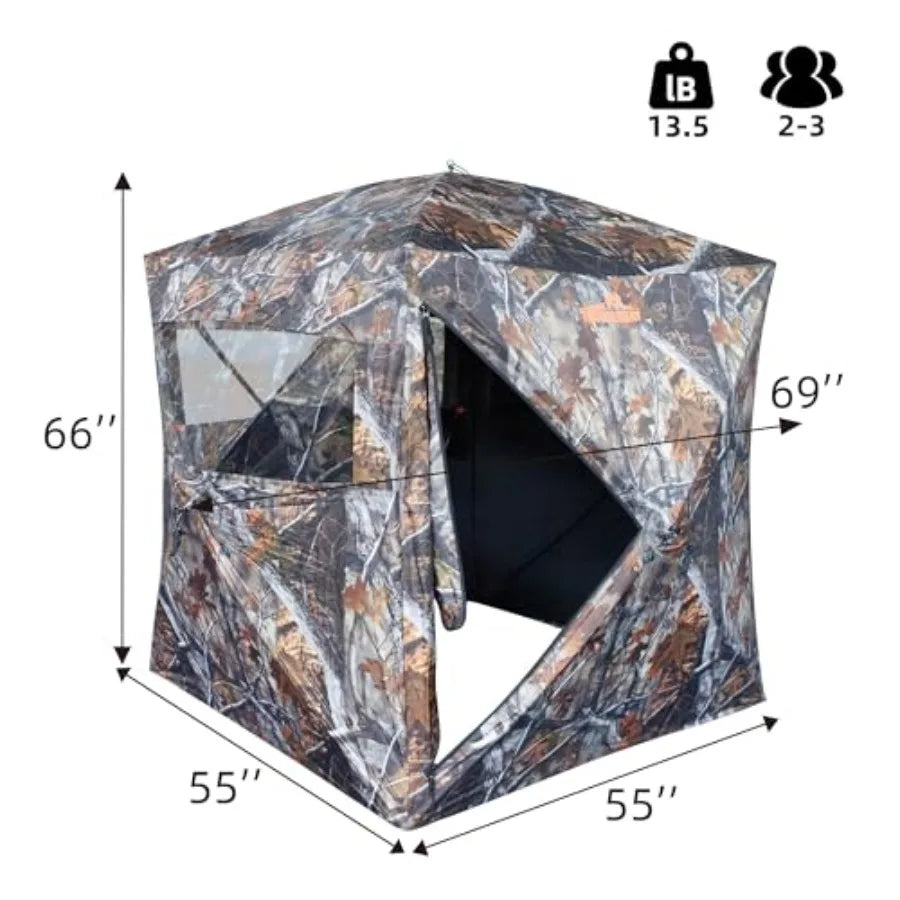 SPUR Collector Hunting Blind, Portable Ground Blind with Silent Windows, Portable Durable Hunting Tent for Deer and Turkey Hunt