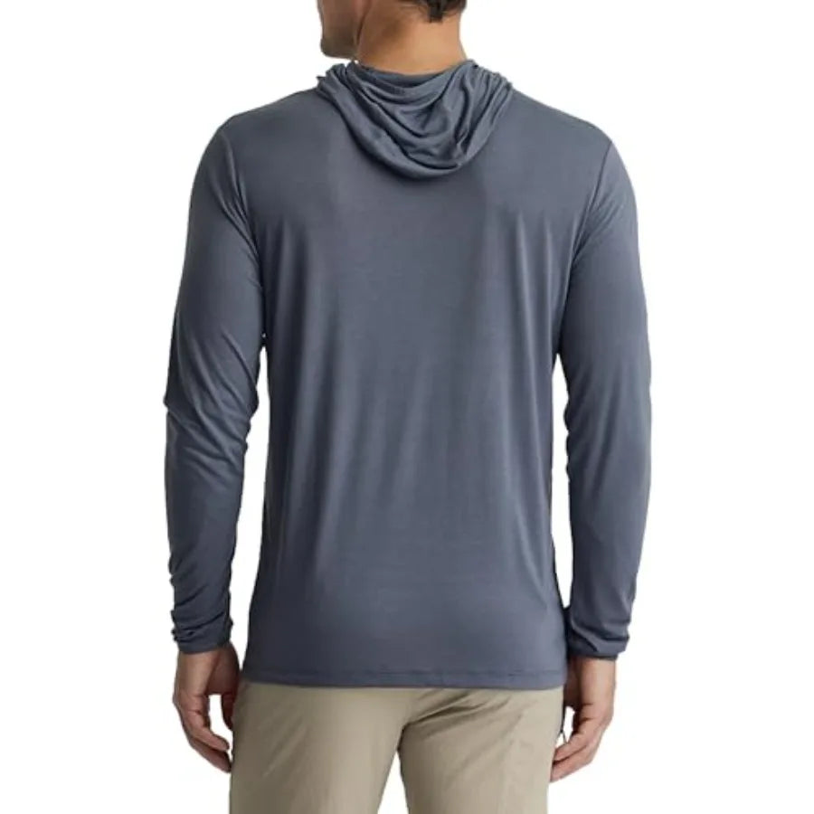 Men's Lightweight Hoodie - UPF 20+ Sun Protection Hoodie for Men - Breathable Long Sleeve Sun Shirt for Fishing