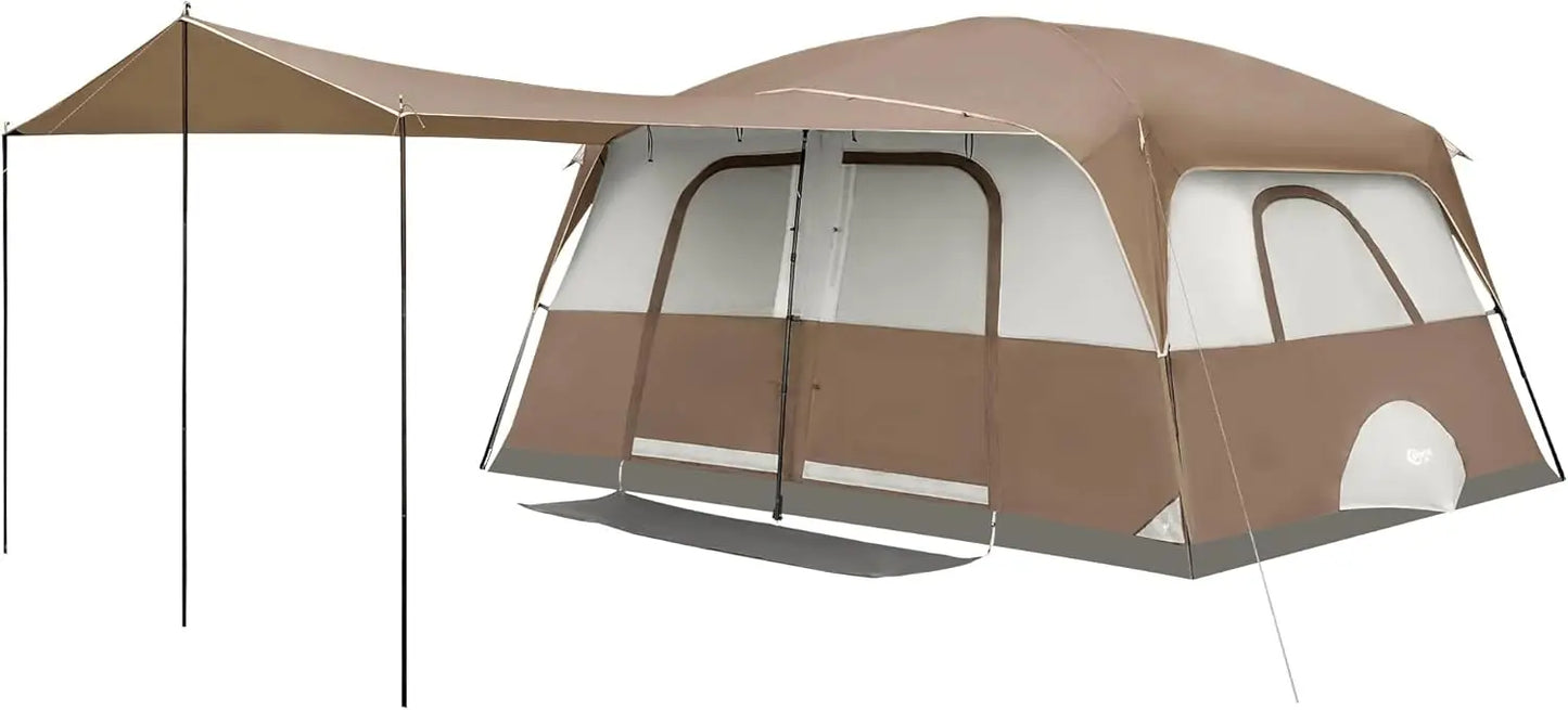 6 | 8 | 10 Person Family Camping Tent with Porch, Big Family Camping Tent with Tall Height, Good Ventilation, Water Resitant Large Tent for Outdoor Camping, Backyard