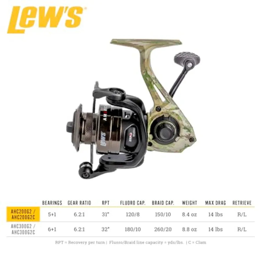 Camo 200 Spinning Reel Clam for Fishing Enthusiasts Durable Construction Smooth Operation Ideal for Freshwater an