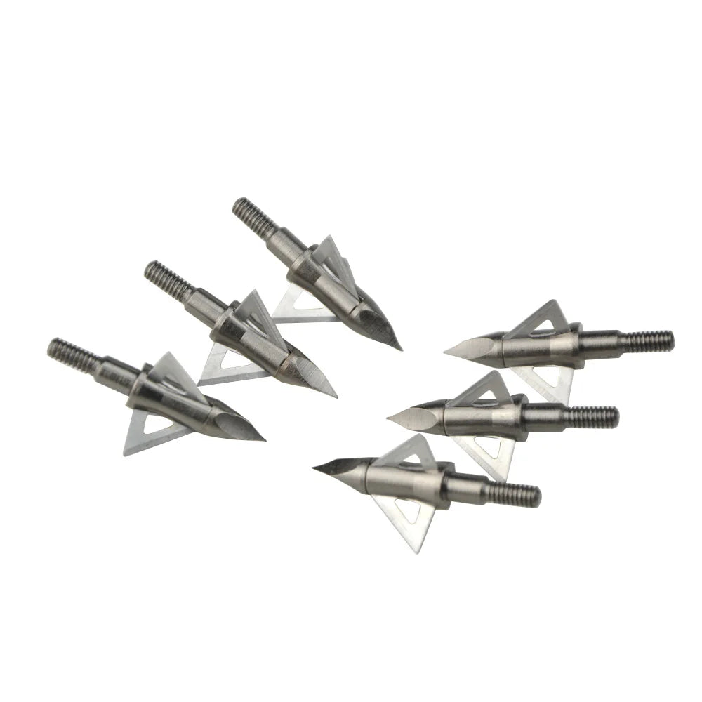 12pcs 100 Grain Arrowheads Stainless Steel 3 Blades Broadheads Archery Hunting Arrow Tips Bow Shooting Hunting Target Point