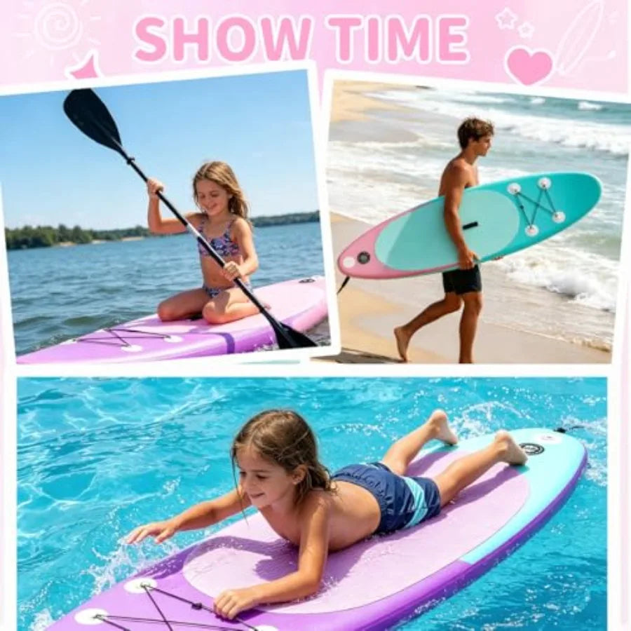 Stand Up Paddle Board for recreational use, PVC material, blue color, non-slip comfort deck and lightweight durable fin