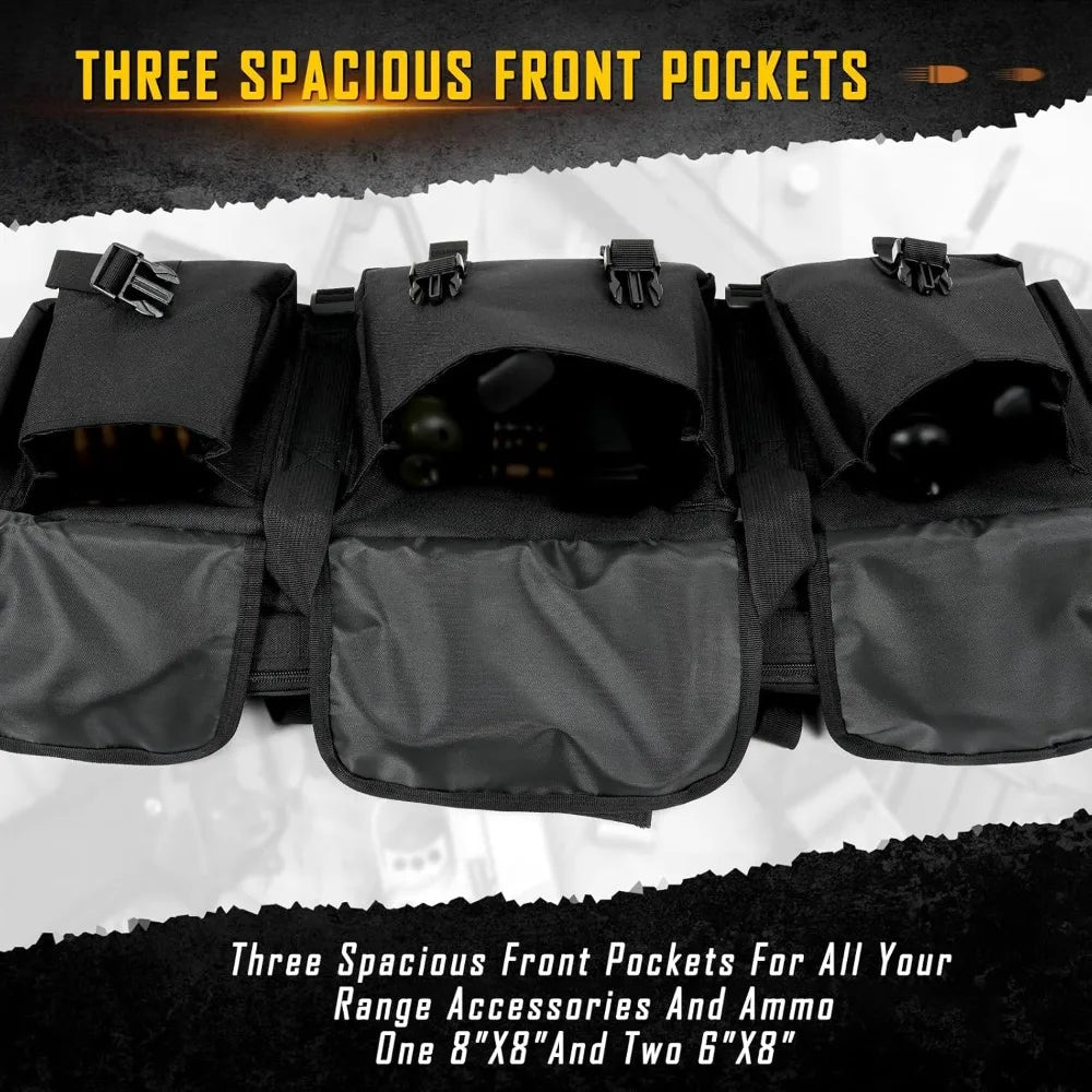 Double Rifle Case Soft Gun Bag for Rifles & Pistols, 32/36/42/48/52 inch, Tactical Backpack for Shooting Range, Gift for Hunters