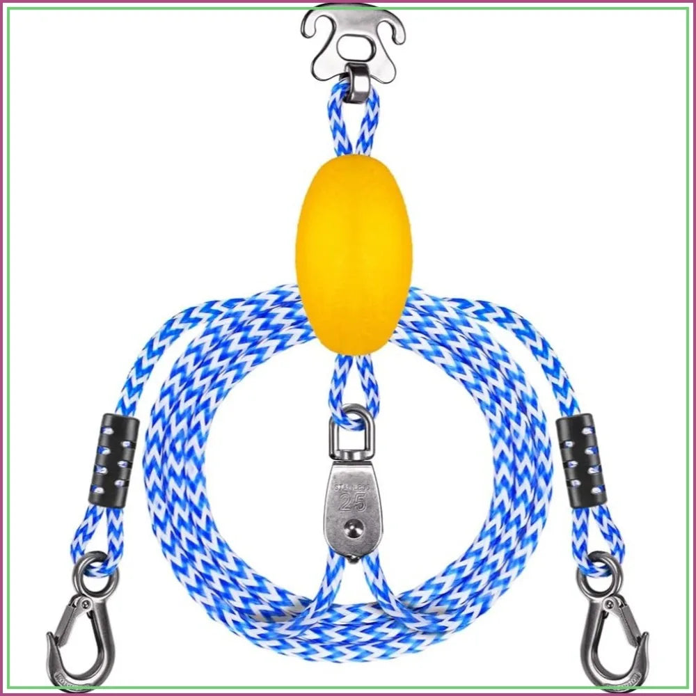 Heavy Duty Boat Tow Harness for Tubing, Stainless Steel Quick Connector, Self Centering Tow Rope for Water Sports Jet Ski Wakeboarding