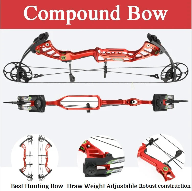 Archery Compound Bow Set 40-75lbs CNC Alloy Riser 350FPS 85% Let-off Left/Right Hand for Hunting Shooting Target Competition Training Accessories