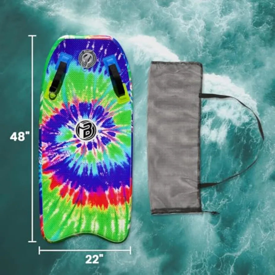 Inflatable Bodyboard Portable Surfboard with Hammer Seam Technology Storage 48 Inch Super Folding Body Board with Max Inflation