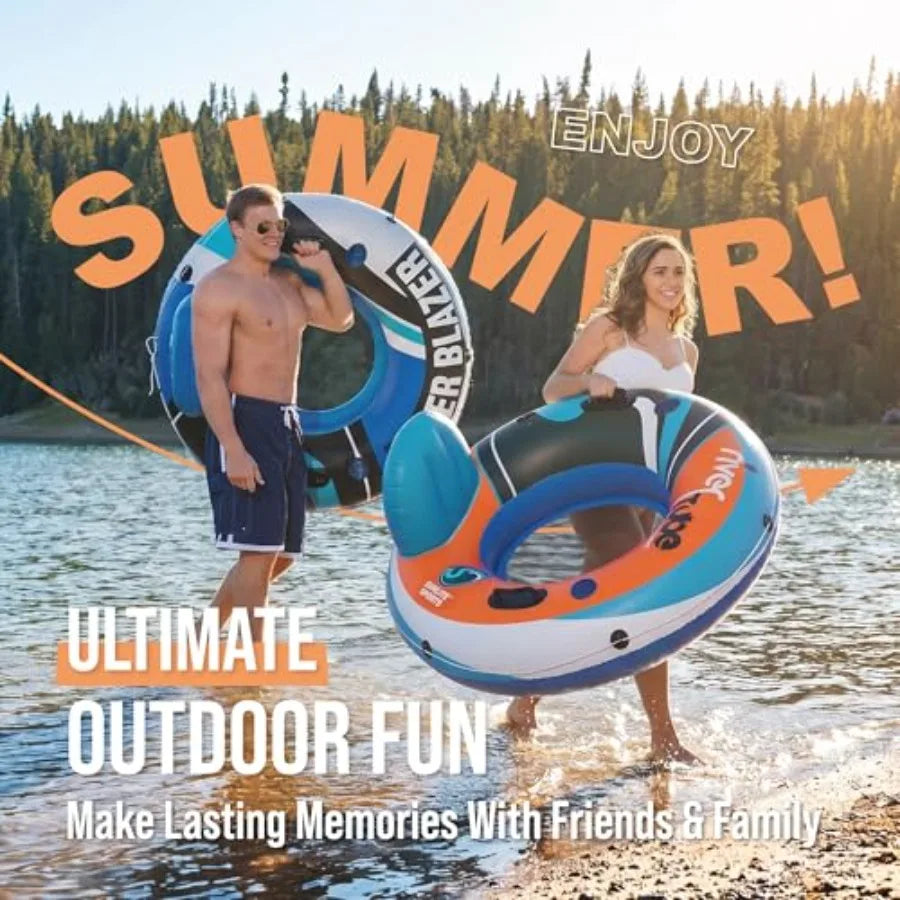 Inflatable River Tube Float - Heavy Duty River Float Pool Floats Lake Premium Water Tubes for Floating Recreational River Raft