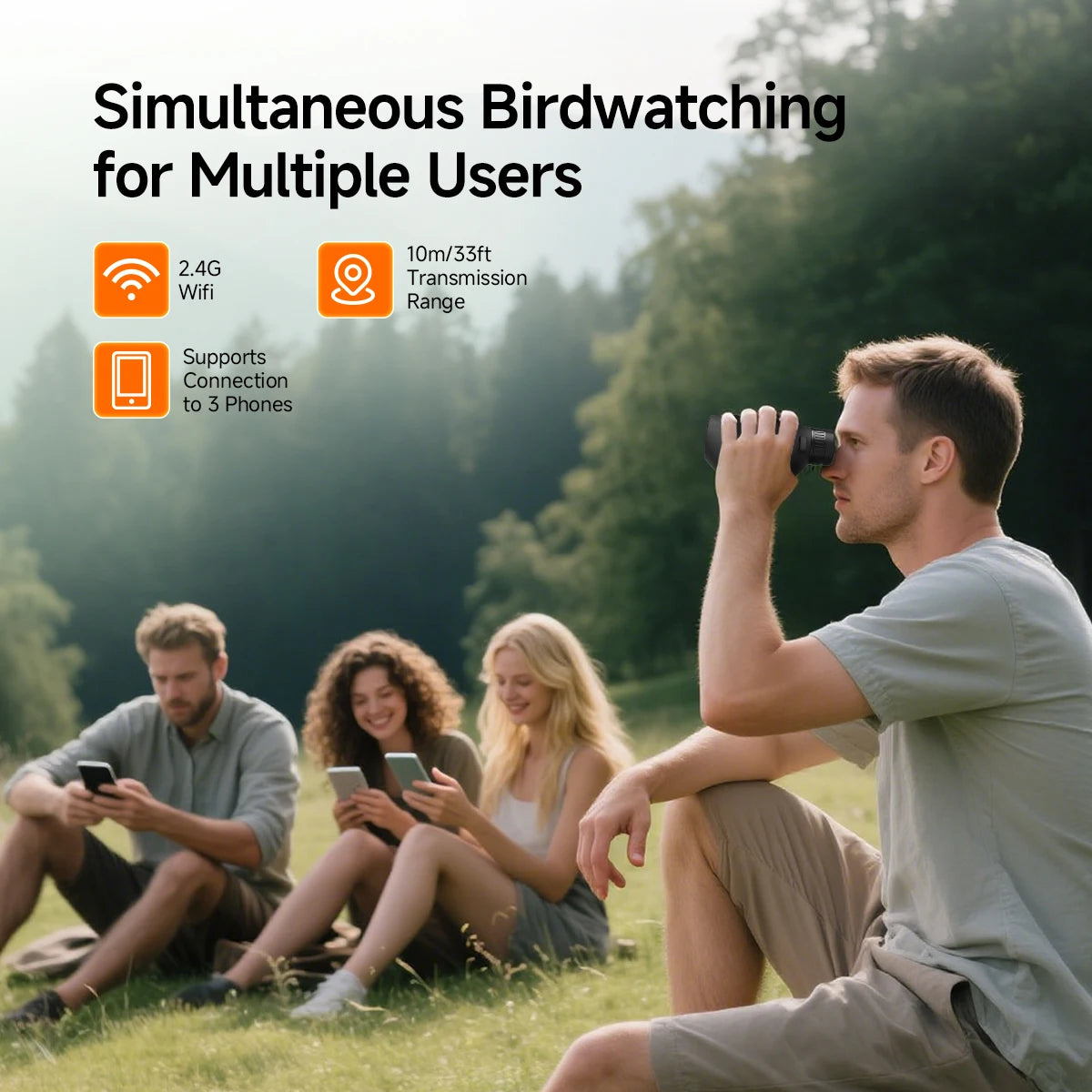 Svbony SA208 8x42 ED Integrated Binoculars Bird AI Identification Wide-Field Electronic Binoculars for Bird Watching Camping