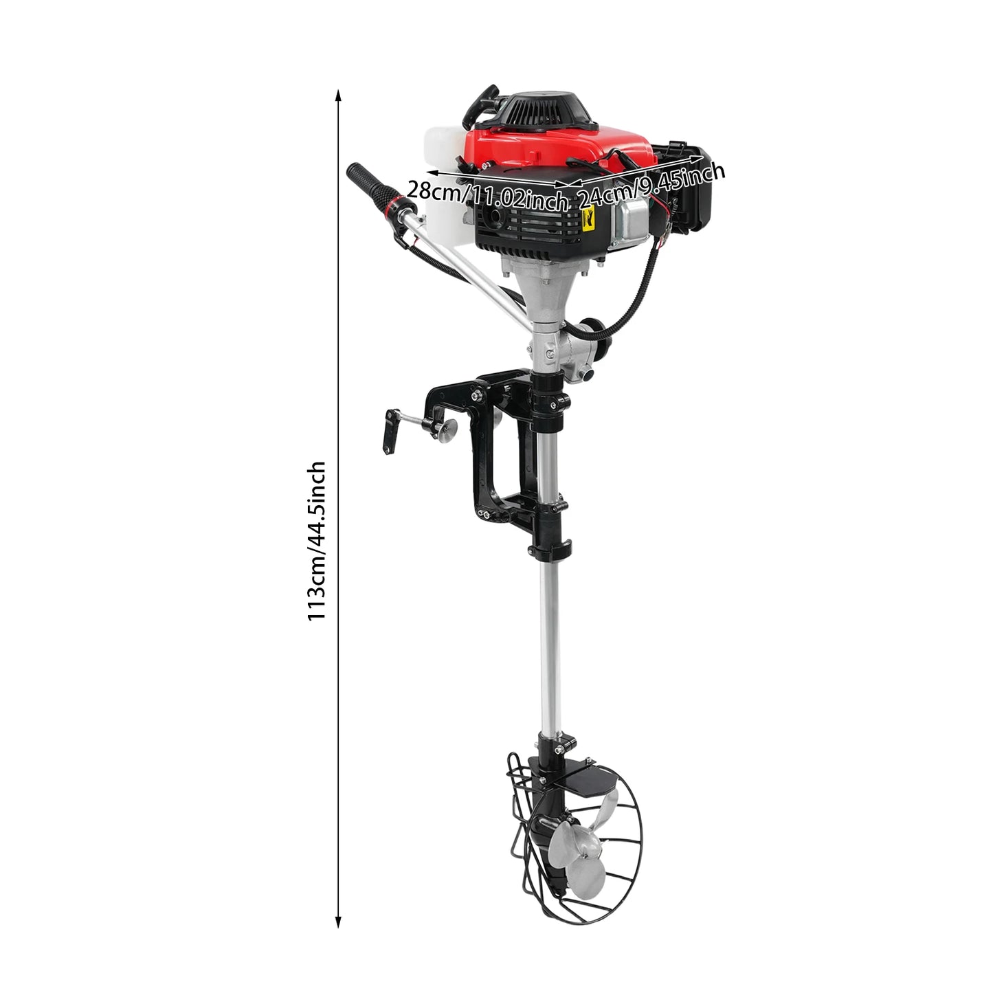4-Stroke 4.0HP Gasoline Outboard Motor, Single Cylinder Boat Outboard Engine, Air-Cooling Marine Motor With 3-blade Propeller For Kayaks, Canoes, Dinghies, Inflatable Boats