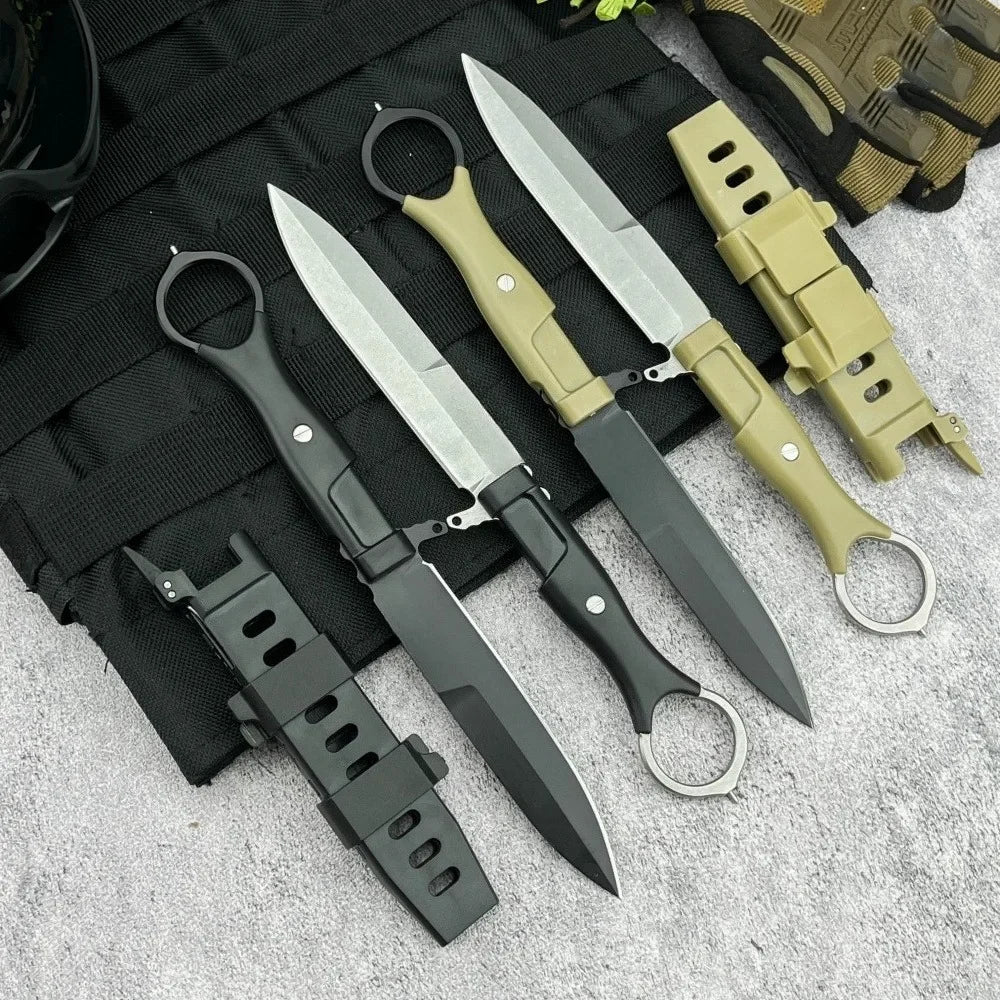Survival Knife with Sheath and Fixed 8Cr13Mov Blade—A High-Hardness Emergency Cutting Tool for Everyday Carry, Portable Camping and Outdoor Tool, Perfect Gift