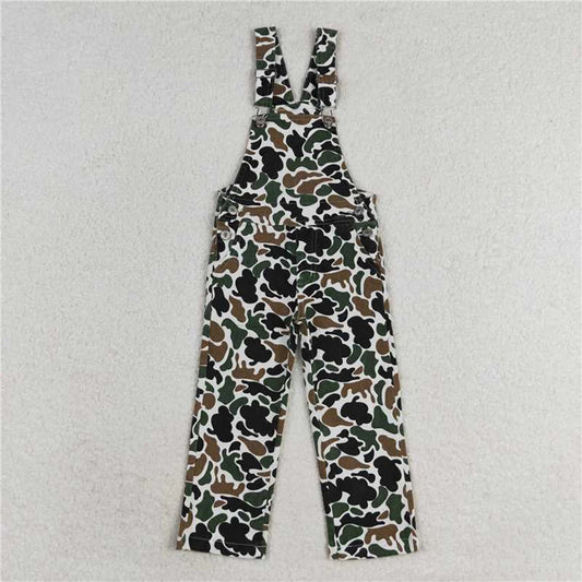 Kids Brown Camo Denim Strap Jumpsuit Overall Baby Boys Clothing Adjustable Strap Comfortable Fit Baby Outfit