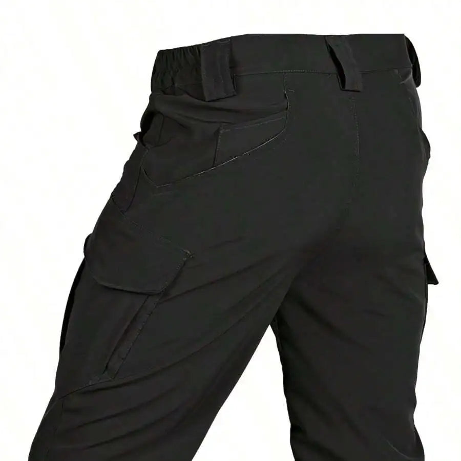 Mens Quick-Dry Tactical Cargo Shorts Outdoor Hiking Lightweight Breathable Elastic Waist
