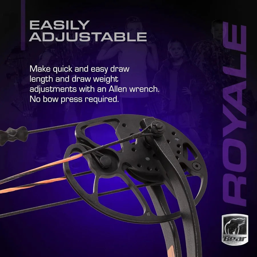 Archery Royale Ready to Hunt Compound Bow Package for Adults and Youth 12 27 Draw Length 550 Lbs Draw Weight Up to 290 FPS