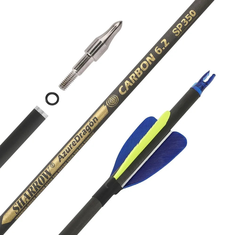 Pure Carbon Arrows 32 Inch Spine 500/600 ID6.2mm with 2 Inch Feathers for Compound Recurve Bow Hunting Shooting Accessories
