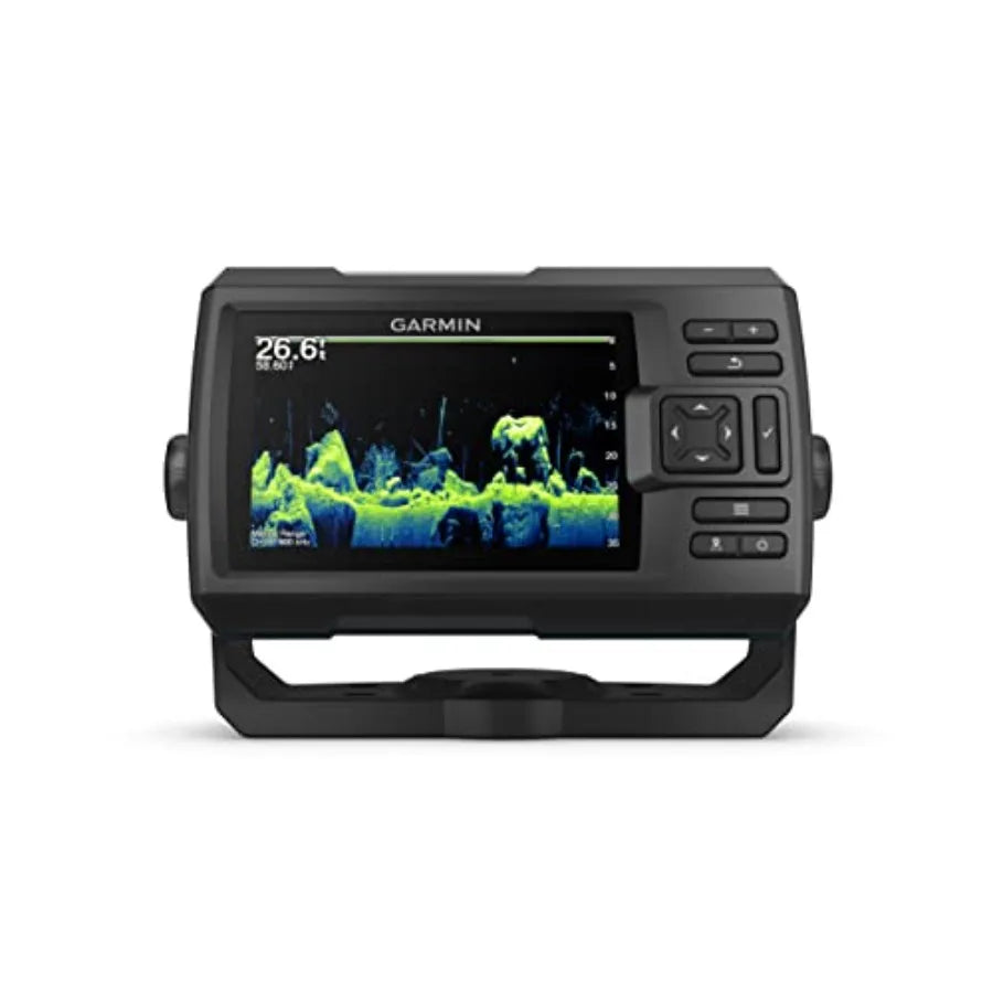 Fishfinder and sonar for fishing boats, PVC housing, vivid color display, easy-to-use 5-inch screen with scanning sonar palette