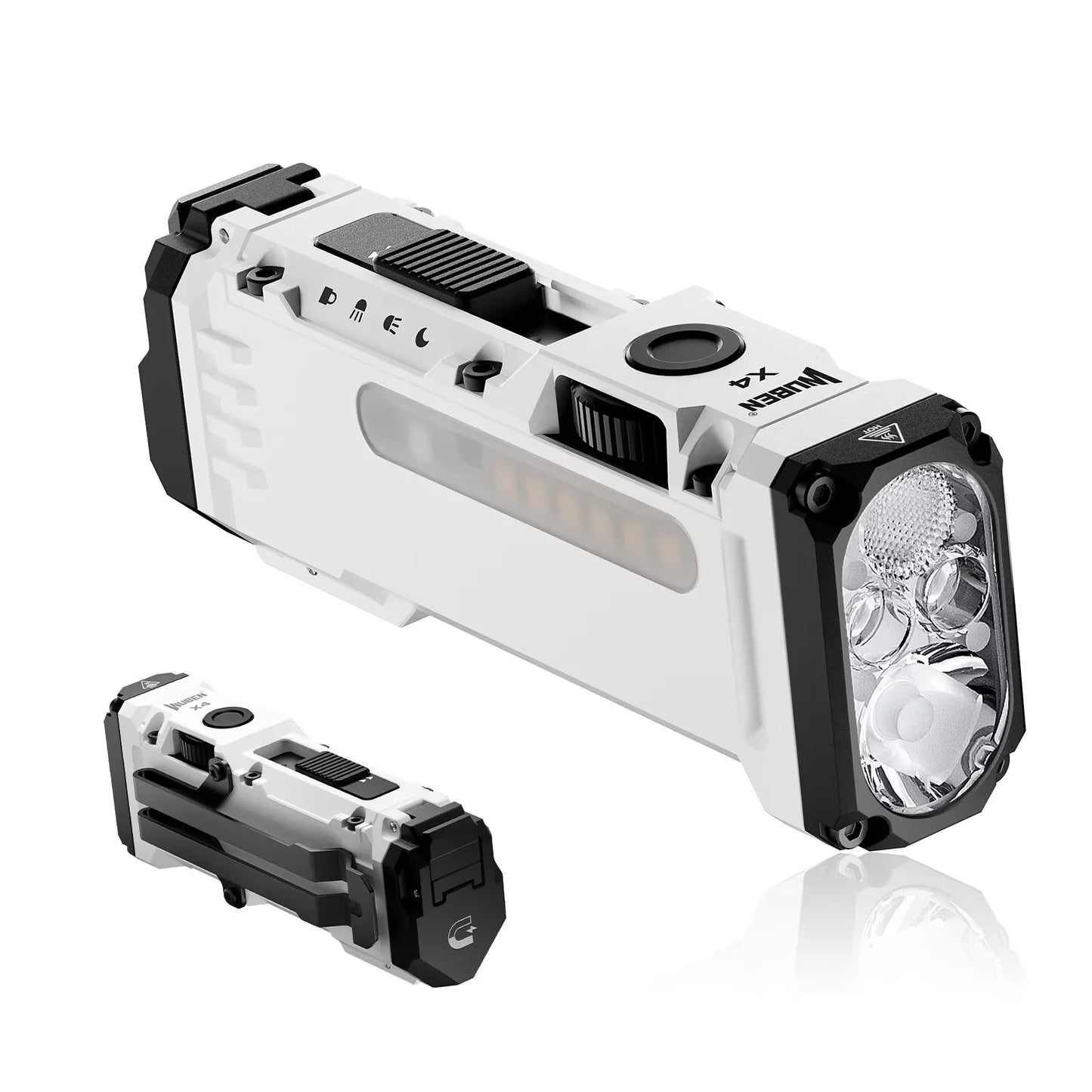WUBEN X4 EDC Flat Flashlight with RGB Light, 1500 Lumens Mini Flashlight with Tactical Switch and Magnetic, IP68 Portable Pocket
