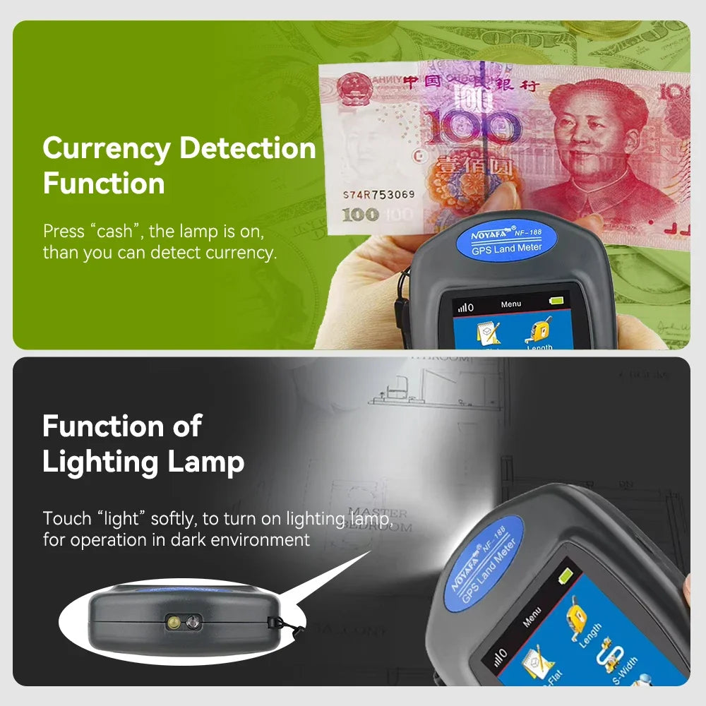 Noyafa NF-188 GPS Land Area Meter Measure Device with USB Navigation Track Calculation Meter for Farm Land Mapping Network Tool