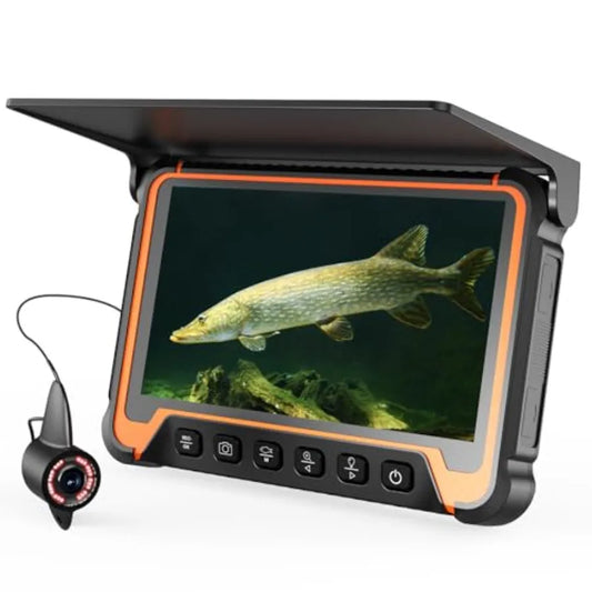 Underwater Fishing Camera for Ice, Lake, Boat Kayak Fishing: IP68 Waterproof, 5000mAh Battery, Infrared Night Vision, Black Rug