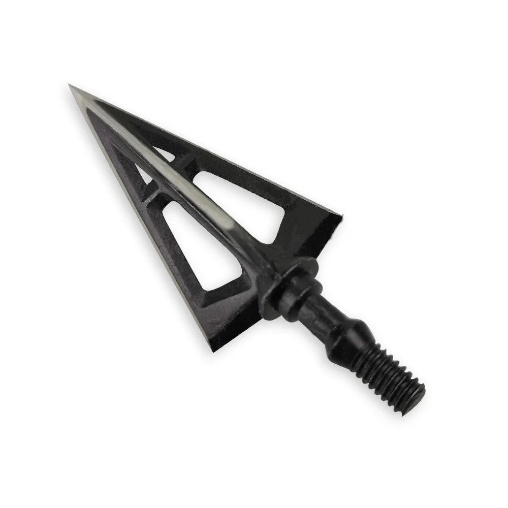Archery Broadheads 12pcs 100Grain Stainless Steel 3 Sharp Fixed Blades Screw-in Arrow Tips for DIY Arrow Shaft Compound Recurve Bow Hunting Shooting Target Practice Sports Accessories