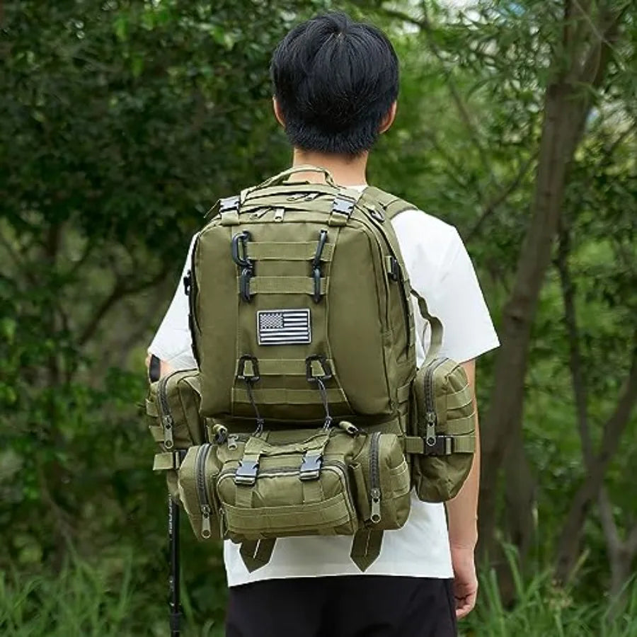 Large Military Tactical Backpack for Men, 40-50L Backpacks for Women, Bug out Bag 3 Days Pack Bags Rucksack with Molle System