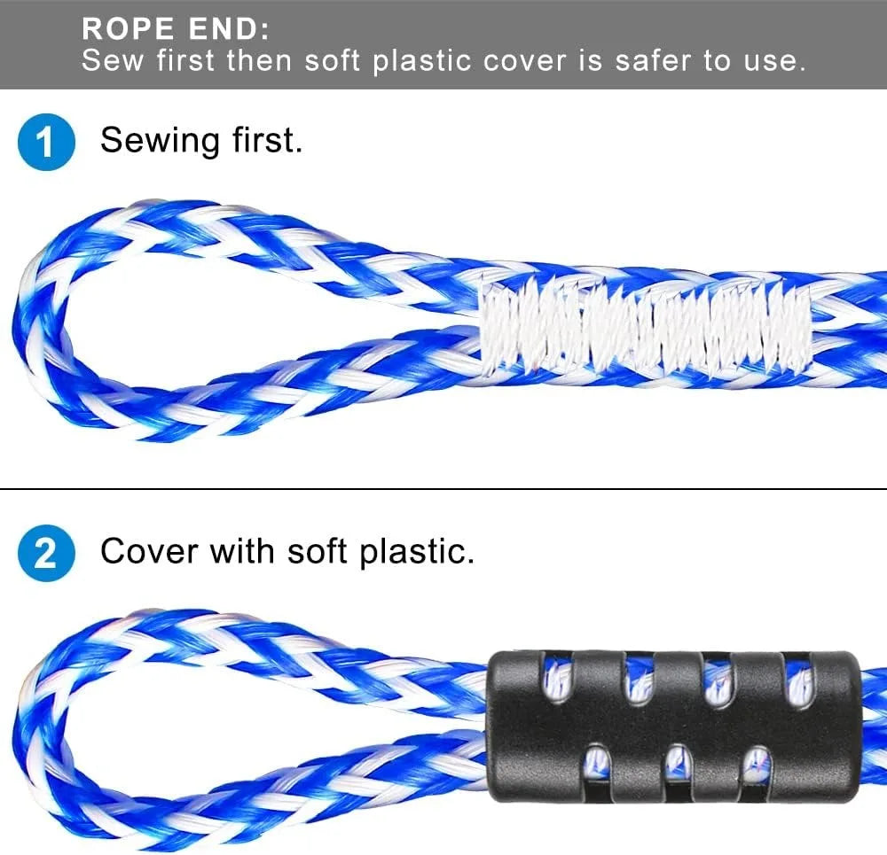 Heavy Duty Boat Tow Harness for Tubing, Stainless Steel Quick Connector, Self Centering Tow Rope for Water Sports Jet Ski Wakeboarding