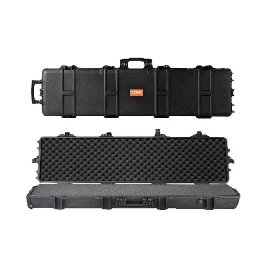 Rifle Hard Case Portable Long Gun Storage Suitcase W/ 2 Casters Shockproof & Waterproof Airsoft Rifle Protective Case