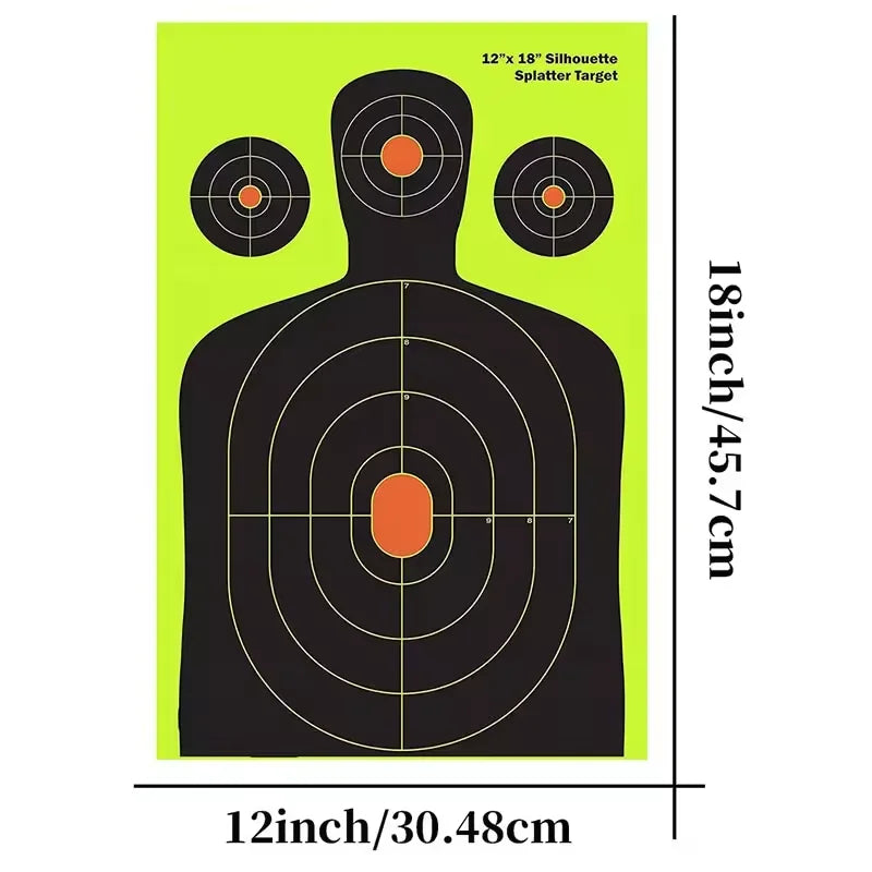 10pcs 12*18inch Shooting Targets Silhouette Splatter Target Splatter Reactive Targets for Range Practice