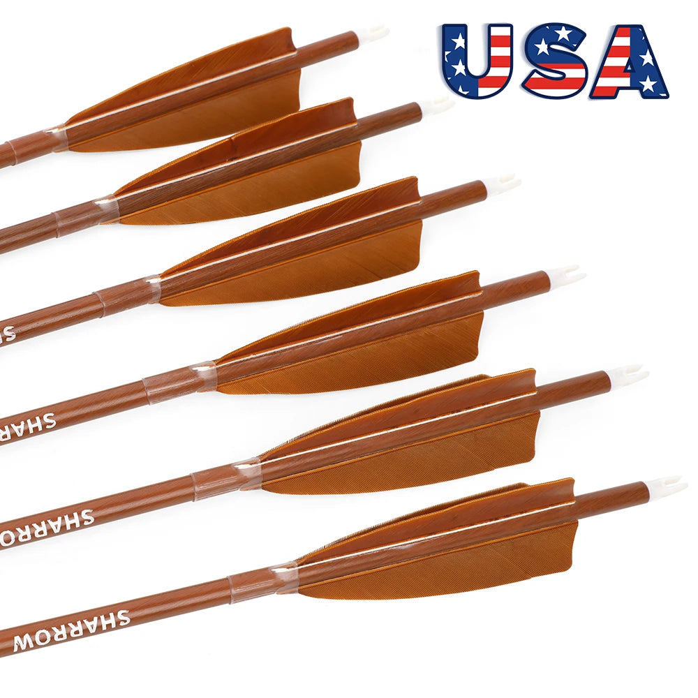 12pcs Archery Mixed Carbon Arrow Spine 500 31.5 Inch Archery ID6.2mm Shaft Turkey Feather Recurve Bow Target Hunting Shooting