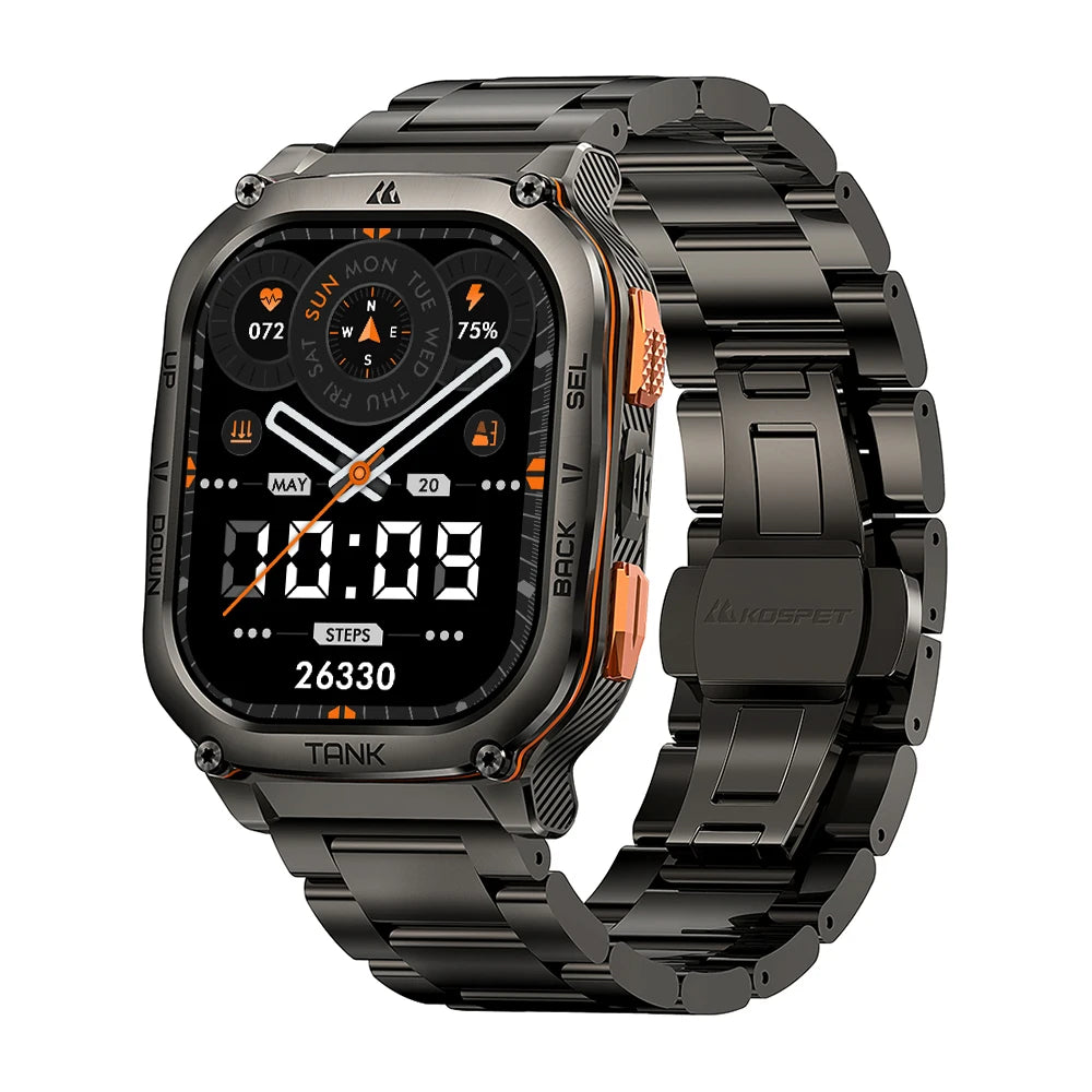 2025 New KOSPET TANK M3 Ultra GPS Smartwatch For Men Waterproof 5ATM AMOLED AOD 480mAh Digital Bluetooth Call Men's Watches