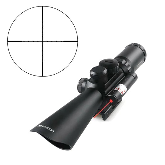 ANS 3.5-10X40E Red/Green Mil-Dot Sight Scope + Tactical Red Mil Dot Laser Sight