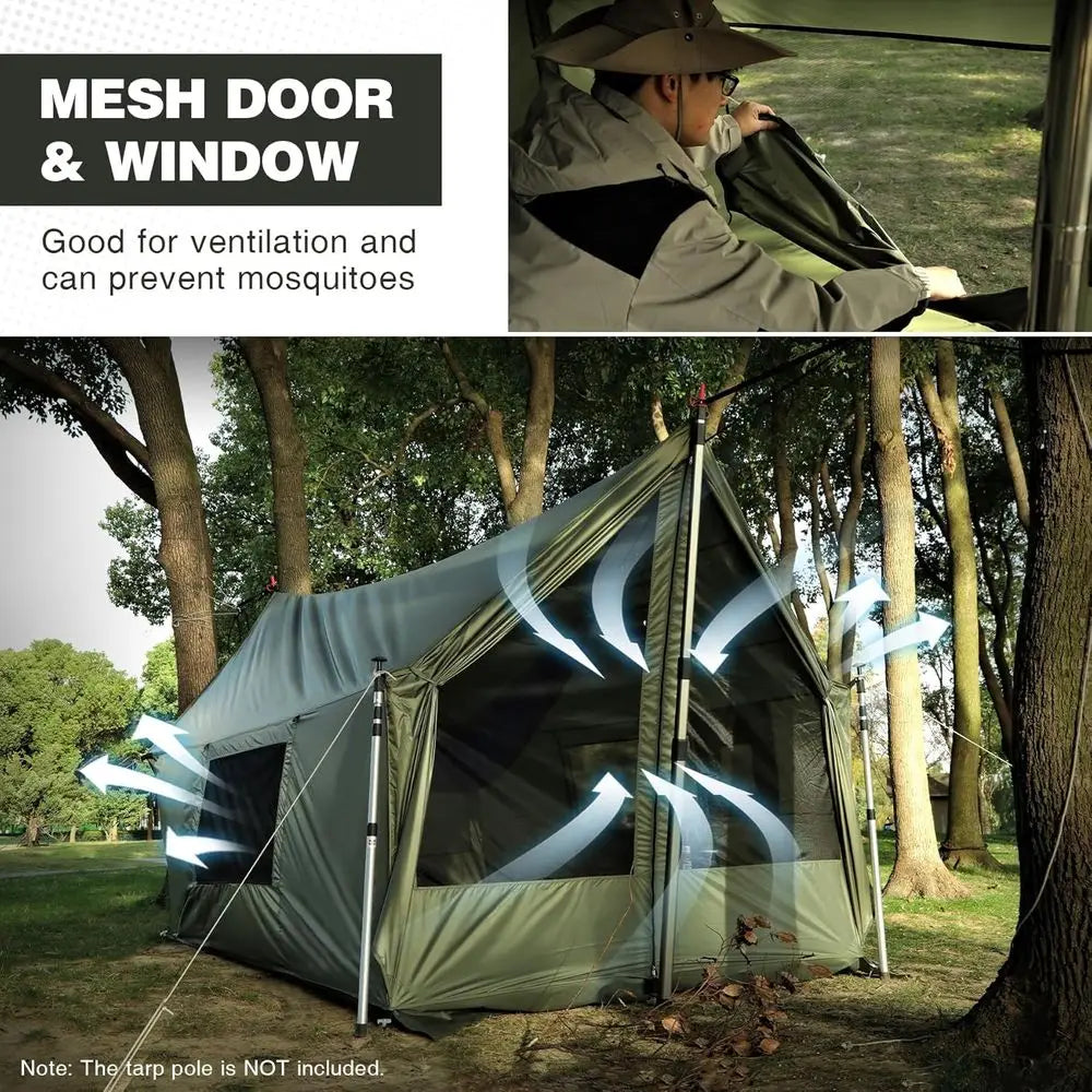 Durable 4-Season Hammock Tent with Stove Jack, Waterproof & Windproof, Ideal for Camping, Hiking, and Hunting