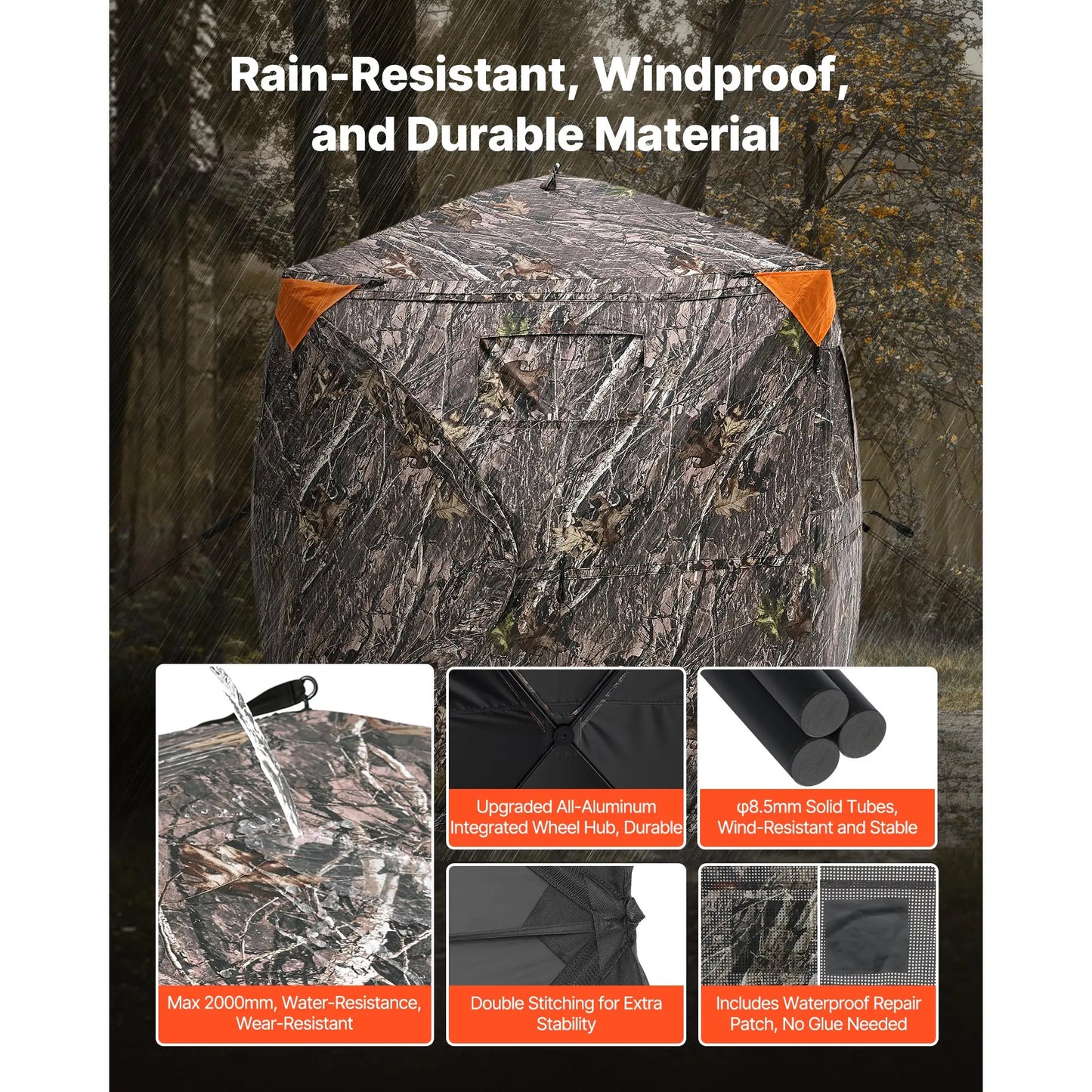 Hunting Blind,1-2 Person Pop Up Deer Blind for Hunting with Carrying Bag,Portable Resilient Hunting Tent,3Windows forDeerhunting