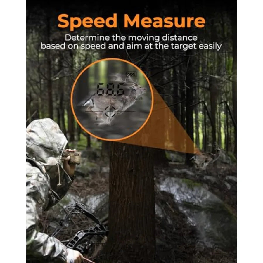 Hunting Range Finder 3280 Yards Rechargeable Laser Rangefinder 6X Magnification 7 Modes with Slope Distance Angle Speed Scan Wa
