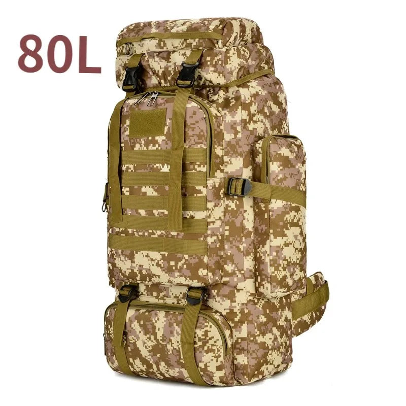 80L Mountaineering Bag Climb Bag Tactical Backpacks Large Backpack Outdoors Hiking Camping Travel Bags