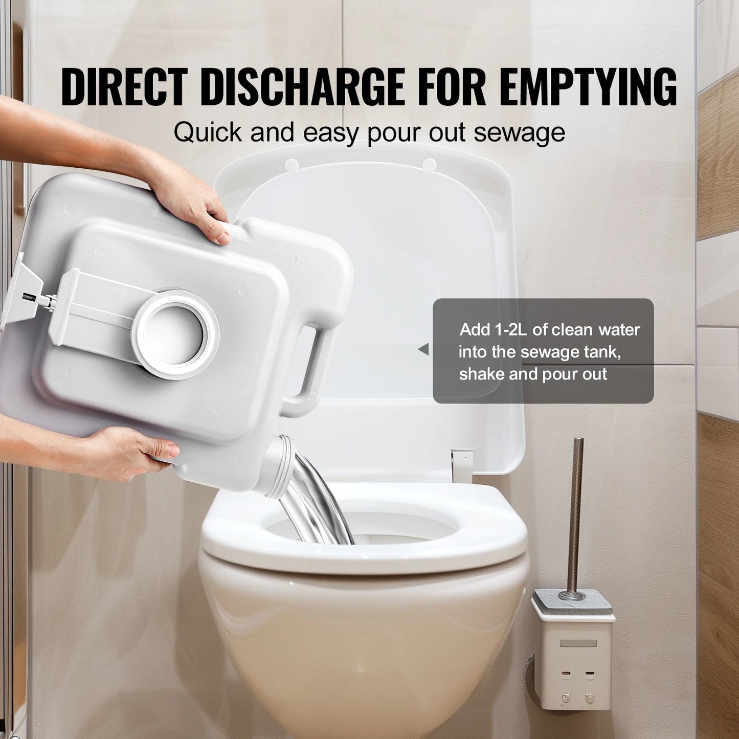 Portable Toilet for Camping Porta Potty with Carry Bag 5.3 Gal Waste Tank & 3.2 Gal Flush Tank  Leak-proof and Odourless Travel Toilet for Camping Car