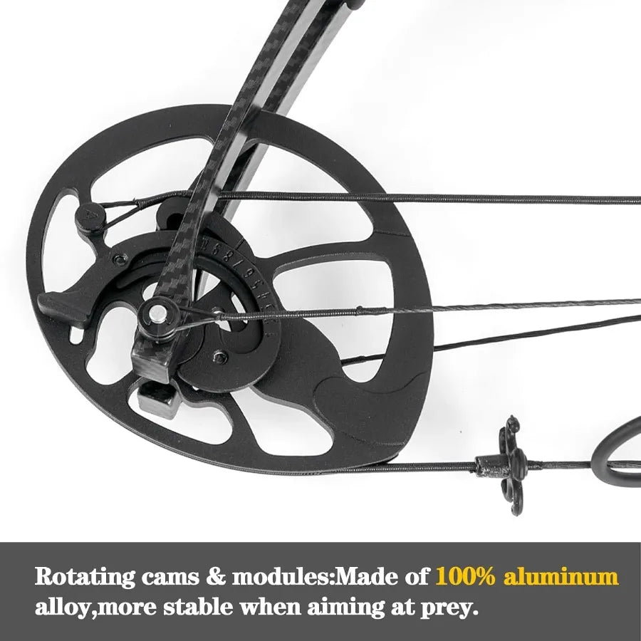 Compound Bow and Arrow Set 3070 Lbs Draw Weight 23.531 Draw Length Right Handed Bow for Adult 320 Fps Hunting Target Bow with A