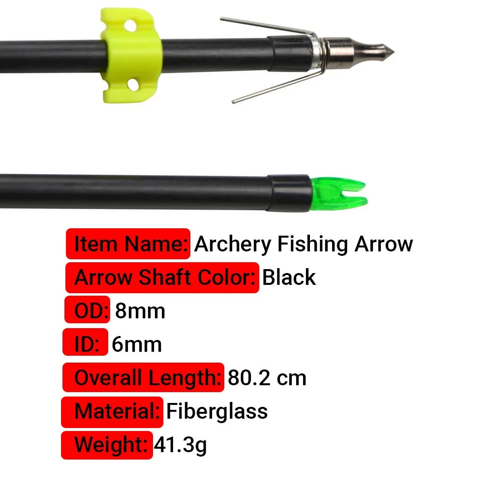 12Pcs Bowfishing Arrows 31-inch Universal Fit for Compound Recurve Bow with Hunting Arrowheads Safety Slides and Darts for Beginners Outdoor Bowfishing Camping Archery Shooting Accessories