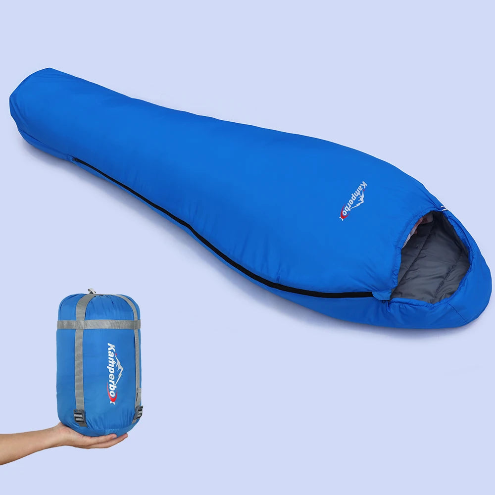 Kamperbox SY011 Sleeping Bag 40D Ripstop Nylon Shell Synthetic Fiber Fill Lightweight Portable Camping Sleeping Bag for Adults