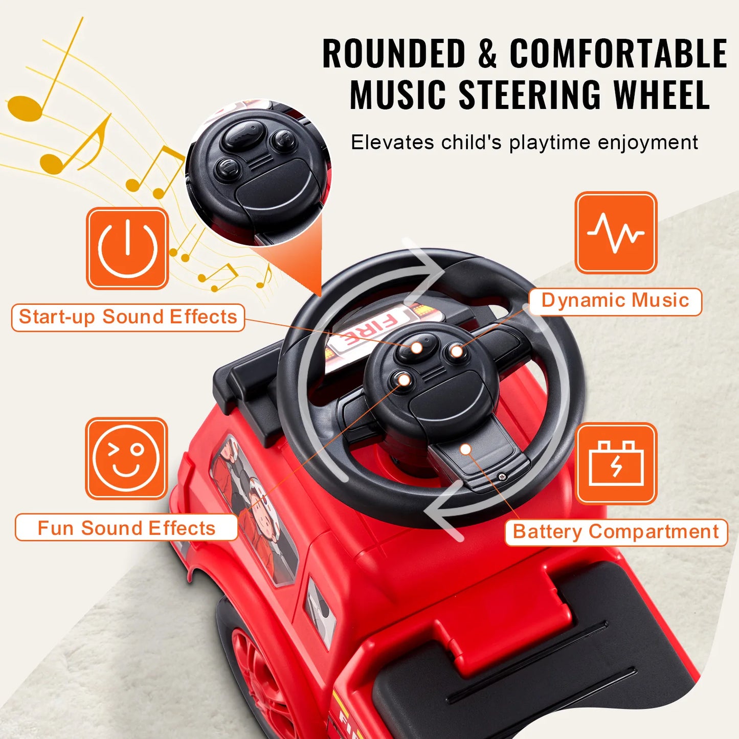 Ride On Push Car Kids Ride On Car with Music Steering Wheel & Under Seat Storage for Toddlers Ages 1-3 Ride Racer