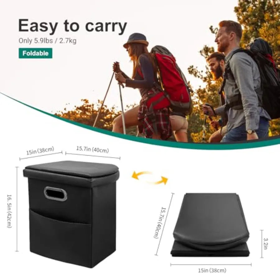Upgrade XL Portable Toilet for Adults Extra Large Portable Travel Floding Toilet Camping Tall Toilets with Lid for Adults and C