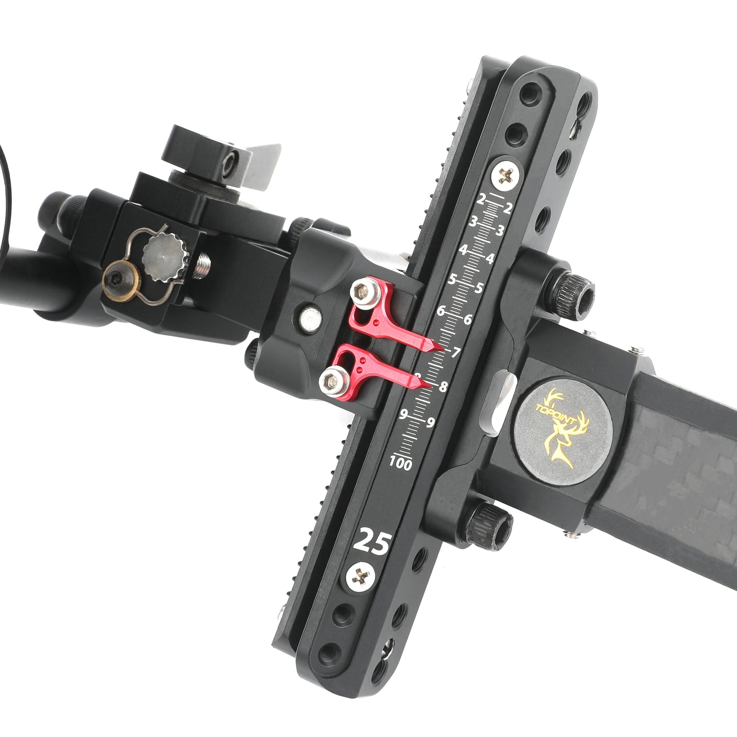 1pc 4/6/8x Lens Compound Bow Single Pin Sight Carbon Fiber Rod Adjustable for Bow Outdoor Hunting Shooting Bow Aiming Tool