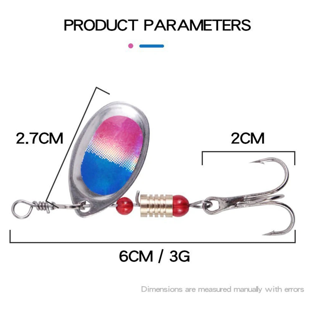 30pcs Metal Spoon Spinner Fishing Lure with Treble Hook Spoonbait Crankbaits Artificial Bait for Freshwater and Saltwater
