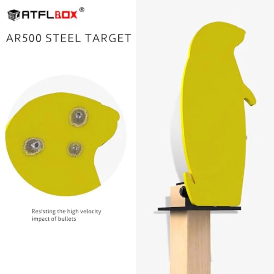 3/8'' AR500 Auto Reset Target 12.5x5.5 inch Prairie Dog Steel Shooting Target with Stand for Shooting Range Ideal for P